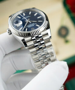 Đồng hồ Rolex DateJust Replica 11 nam mặt xanh blue cọc số dạ quang Clean 41mm (16)