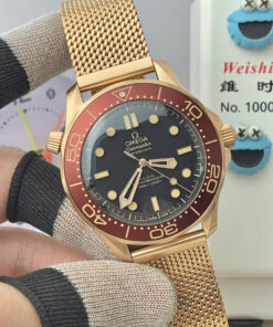 Đồng hồ Seamaster Diver 300M Bronze Gold chế tác cao cấp nhất viền đỏ nhà máy VS 42mm