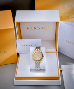 Đồng hồ Versace Greca nữ demi niềng khía cọc số dạ quang like auth 35mm