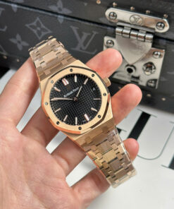 Đồng hồ nam Audemars Piguet Royal Oak 15500OR Rep 11 mặt đen dây kim loại APS 41mm (1)