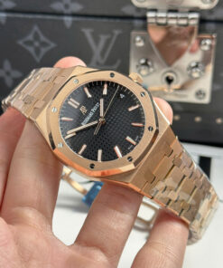 Đồng hồ nam Audemars Piguet Royal Oak 15500OR Rep 11 mặt đen dây kim loại APS 41mm (1)