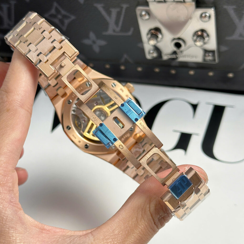 Đồng hồ nam Audemars Piguet Royal Oak 15500OR Rep 11 mặt đen dây kim loại APS 41mm (1)