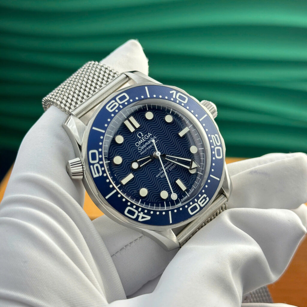 Đồng hồ nam Omega Seamaster Replica 11 mặt số xanh blue nhà máy VS 42mm (1)