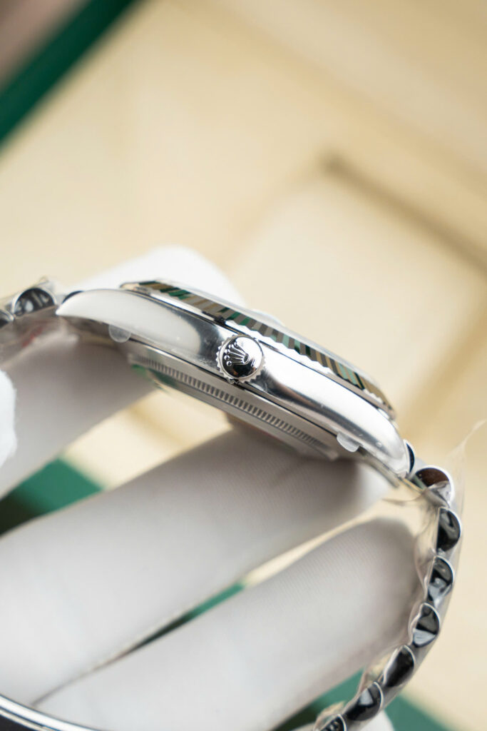 Đồng hồ nam Rolex DateJust Replica 11 mặt đen cọc số đá xưởng Clean 41mm (2)