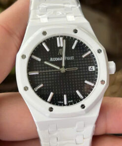 Đồng hồ Audemars Piguet Royal Oak Replica 11 chế tác vỏ gốm trắng 41mm (8)