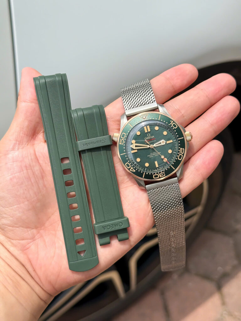 Đồng hồ Omega Seamaster Driver 300 Replica 11 mặt xanh green full set VSF 42mm (2)