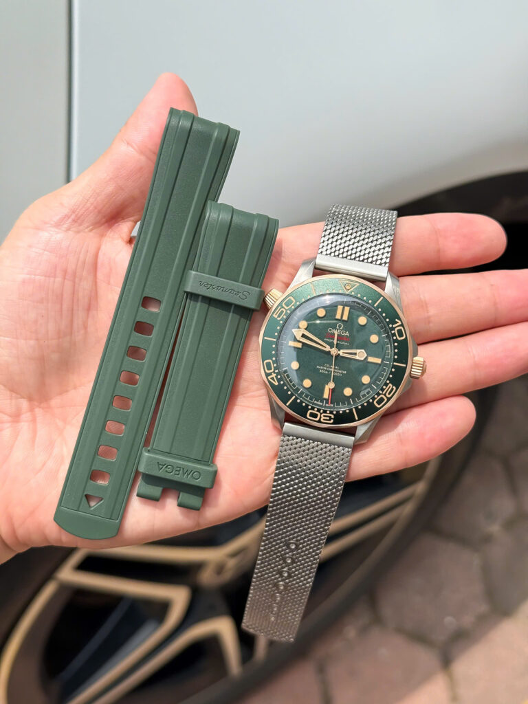 Đồng hồ Omega Seamaster Driver 300 Replica 11 mặt xanh green full set VSF 42mm (2)