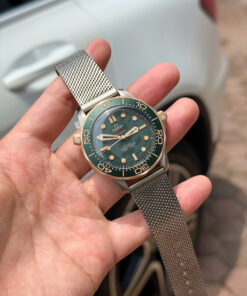 Đồng hồ Omega Seamaster Driver 300 Replica 11 mặt xanh green full set VSF 42mm (2)