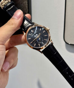 Đồng hồ Patek Philippe 5396R King gold dây da đen máy cơ nhật rẻ Fake cao cấp 40mm