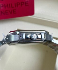 Đồng hồ Patek Philippe 5821/1A Cubitus mặt đỏ máy cơ nhật giá rẻ fake cao cấp 43mm