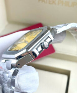 Đồng hồ Patek Philippe 5821/1A Cubitus mặt vàng máy cơ nhật giá rẻ fake cao cấp 43mm