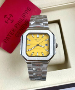 Đồng hồ Patek Philippe 5821/1A Cubitus mặt vàng máy cơ nhật giá rẻ fake cao cấp 43mm