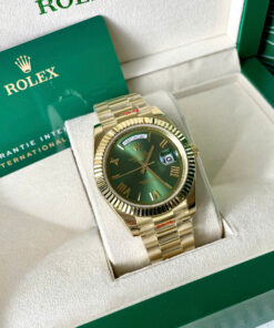 Đồng Hồ Rolex Day - Date ZF nam mặt xanh Green máy Miyota Nhật Fake 11 40mm