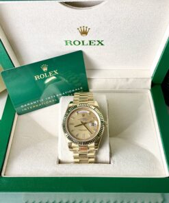 Đồng Hồ Rolex Day - Date ZF nam vàng gold máy Miyota Nhật Fake 11 40mm