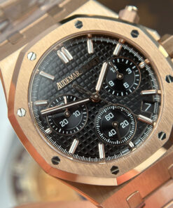 Đồng hồ Audemars Piguet Royal Oak 26240 Replica 11 mạ vàng hồng mặt đen xưởng APS 41mm (14)