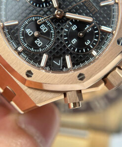 Đồng hồ Audemars Piguet Royal Oak 26240 Replica 11 mạ vàng hồng mặt đen xưởng APS 41mm (14)