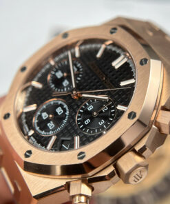 Đồng hồ Audemars Piguet Royal Oak 26240 Replica 11 mạ vàng hồng mặt đen xưởng APS 41mm (14)