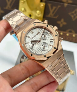 Đồng hồ Audemars Piguet Royal Oak 26240 Replica 11 mạ vàng hồng mặt trắng xưởng APS 41mm (17)