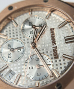 Đồng hồ Audemars Piguet Royal Oak 26240 Replica 11 mạ vàng hồng mặt trắng xưởng APS 41mm (17)