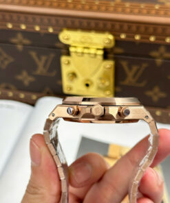 Đồng hồ Audemars Piguet Royal Oak 26240 Replica 11 mạ vàng hồng mặt trắng xưởng APS 41mm (17)