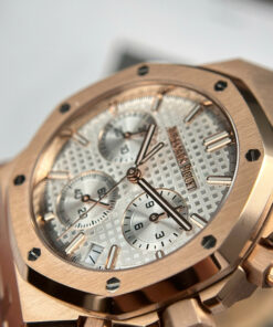 Đồng hồ Audemars Piguet Royal Oak 26240 Replica 11 mạ vàng hồng mặt trắng xưởng APS 41mm (17)