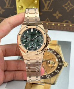 Đồng hồ Audemars Piguet Royal Oak 26240 mạ vàng hồng mặt xanh lá cây Replica 11 xưởng APS 41mm (2)