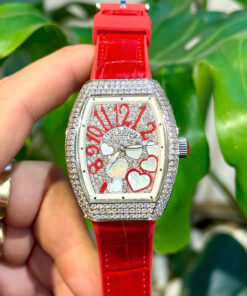 Đồng hồ Franck Muller V32 nữ full đá mặt trái tim fake 11 36mm