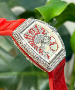 Đồng hồ Franck Muller V32 nữ full đá mặt trái tim fake 11 36mm