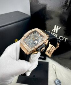 Đồng hồ Hublot đính đá Spirit of Big Bang king gold Fake máy cơ Nhật 45mm (2)