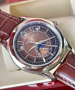 Đồng hồ Patek Philippe 5205R dây da mặt nâu chocolate fake cao cấp 40mm