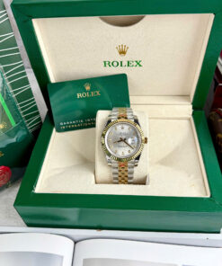 Đồng hồ Rolex Datejust ZF nam demi mặt xám máy Miyota nhật fake 11 40mm