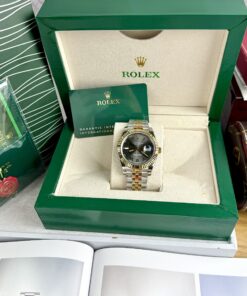 Đồng hồ Rolex Datejust demi nam mặt số Wimbledon máy ZF Miyota Fake Cao Cấp 40mm