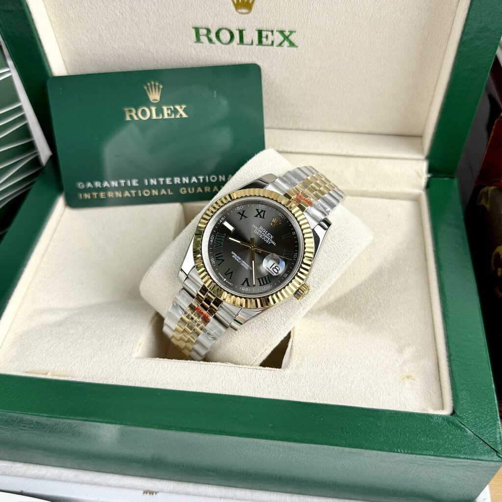 Đồng hồ Rolex Datejust demi nam mặt số Wimbledon máy ZF Miyota Fake Cao Cấp 40mm