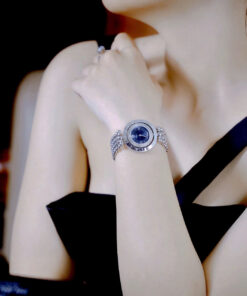 Đồng hồ Versace Eon Pour Femmes nữ dây kim loại mặt xanh blue like auth 34mm