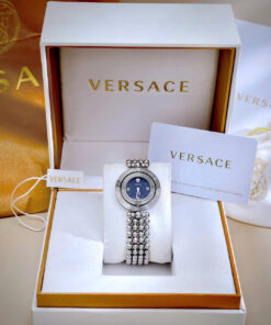 Đồng hồ Versace Eon Pour Femmes nữ dây kim loại mặt xanh blue like auth 34mm
