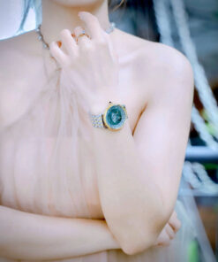 Đồng hồ Versace Medusa Alchemy nữ dây kim loại demi mặt xanh lá like auth 38mm