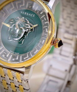 Đồng hồ Versace Medusa Alchemy nữ dây kim loại demi mặt xanh lá like auth 38mm