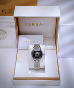 Đồng hồ nữ Versace Medusa Alchemy mặt xám dây kim loại like auth 38mm