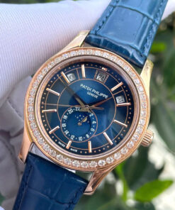 Đồng hồ Patek Philippe 5205R nam rose gold đính đá fake cao cấp 40mm