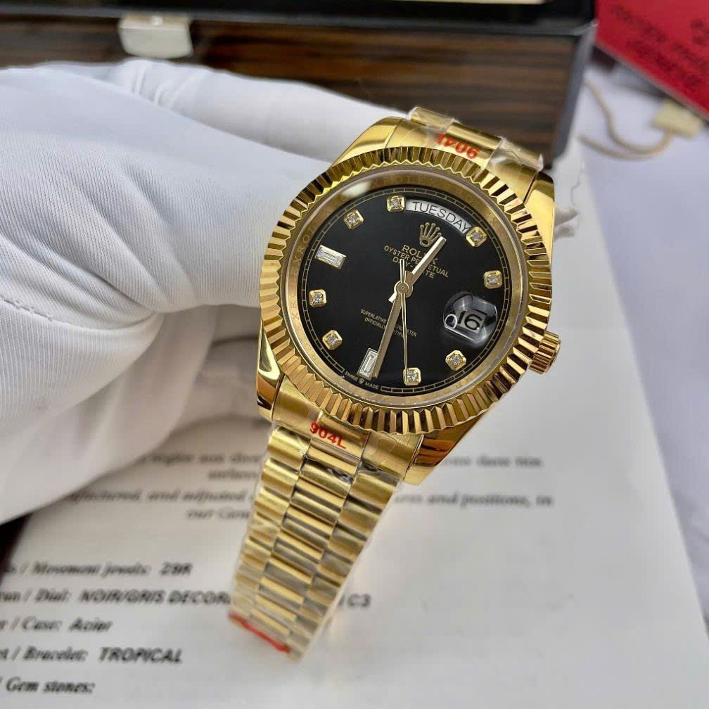 Đồng hồ Rolex Day-Date vàng gold nam máy cơ Nhật giá rẻ fake cao cấp 36-40mm (1) Đồng hồ Rolex Day-Date vàng gold nam máy cơ Nhật giá rẻ fake cao cấp 36-40mm