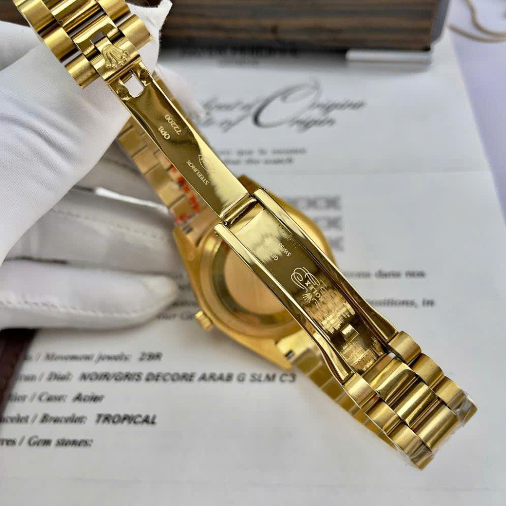 Đồng hồ Rolex Day-Date vàng gold nam máy cơ Nhật giá rẻ fake cao cấp 36-40mm (3) Đồng hồ Rolex Day-Date vàng gold nam máy cơ Nhật giá rẻ fake cao cấp 36-40mm