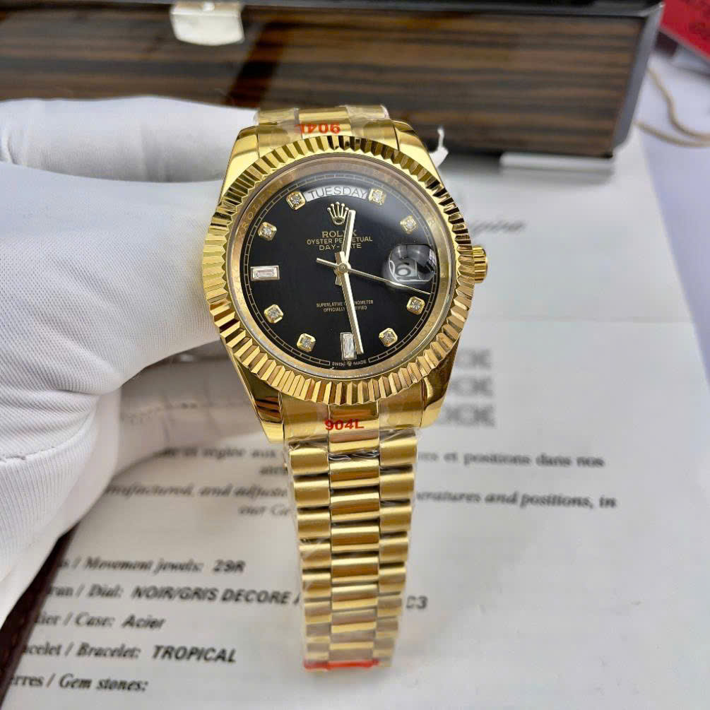 Đồng hồ Rolex Day-Date vàng gold nam máy cơ Nhật giá rẻ fake cao cấp 36-40mm (4) Đồng hồ Rolex Day-Date vàng gold nam máy cơ Nhật giá rẻ fake cao cấp 36-40mm