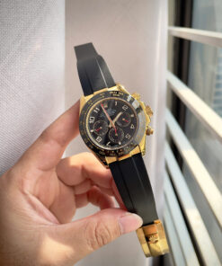 Đồng hồ Rolex Daytona Cosmograph vàng gold mặt đen cọc số học trò fake 11 40mm