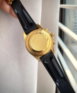 Đồng hồ Rolex Daytona Cosmograph vàng gold mặt đen cọc số học trò fake 11 40mm