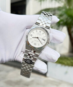 Đồng hồ Rolex Land - Dweller replica 11 cao cấp nam dây kim loại mặt trắng (3)