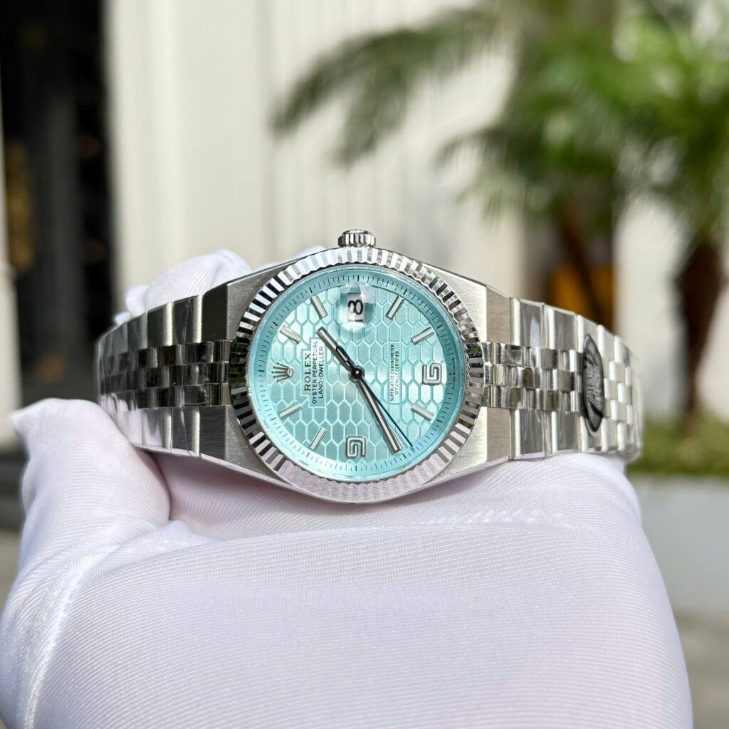 Đồng hồ Rolex Land - Dweller replica 11 cao cấp nam mặt xanh băng (1)