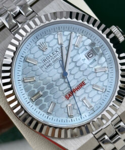 Đồng hồ Rolex Land – Dweller nam xanh blue máy cơ nhật giá rẻ fake cao cấp 41mm