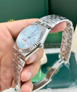 Đồng hồ Rolex Land – Dweller nam xanh blue máy cơ nhật giá rẻ fake cao cấp 41mm