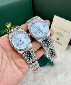 Đồng hồ Rolex Land – Dweller nam xanh blue máy cơ nhật giá rẻ fake cao cấp 41mm
