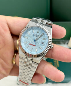 Đồng hồ Rolex Land – Dweller nam xanh blue máy cơ nhật giá rẻ fake cao cấp 41mm